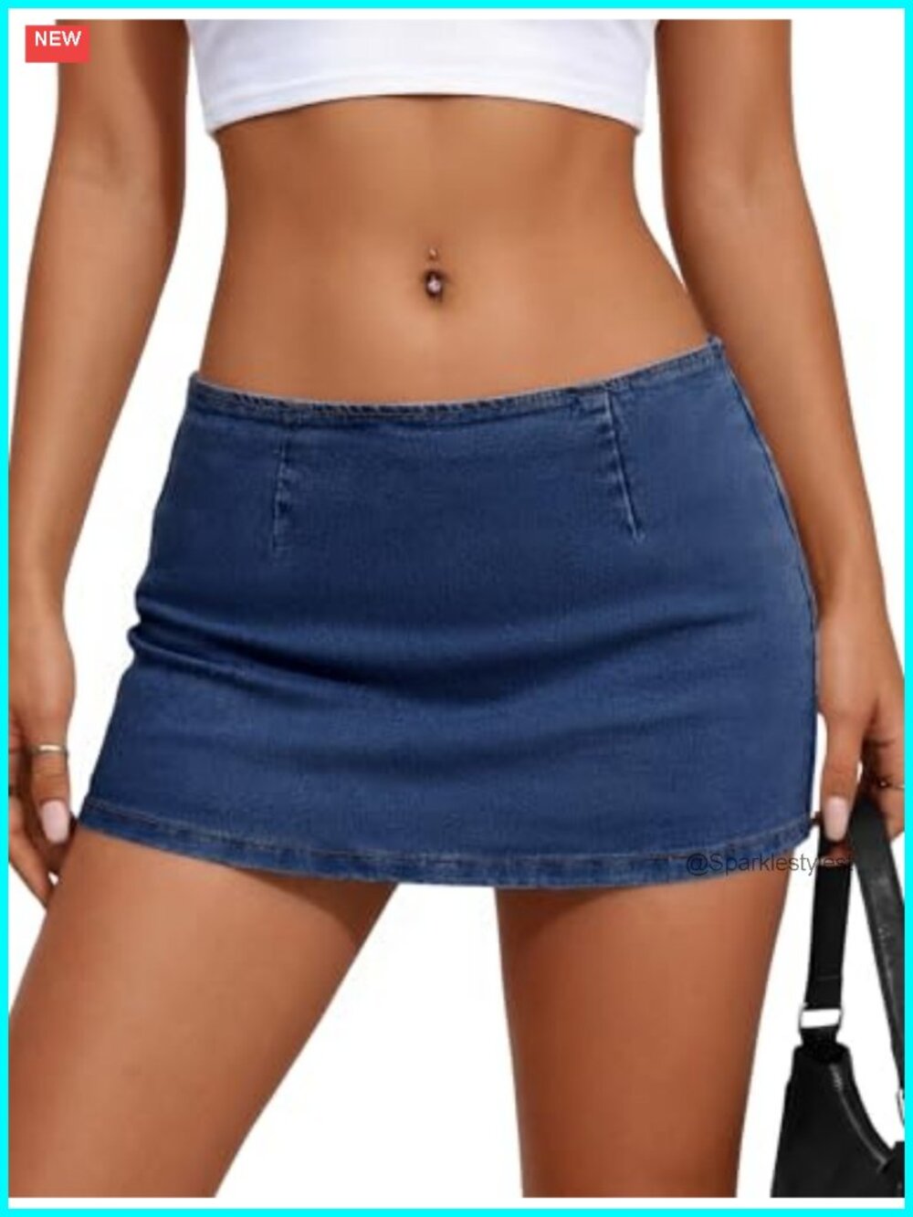 Women's High Waisted Denim Mini Skirt Stretch Slim Fit Back Zipper Y2K